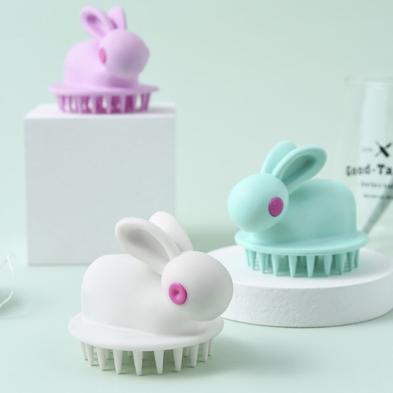 Gentle, Soft Rubber Shampoo Brush for Kids' Scalp Massage