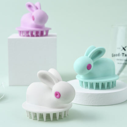 Gentle, Soft Rubber Shampoo Brush for Kids' Scalp Massage